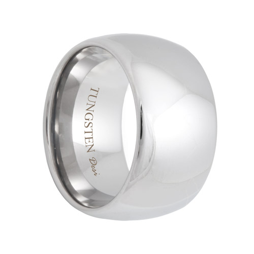 12mm Round Scratch Resistant Tungsten Wedding Ring