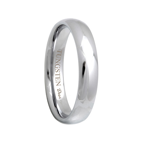 4mm Round Scratch Resistant Tungsten Wedding Ring