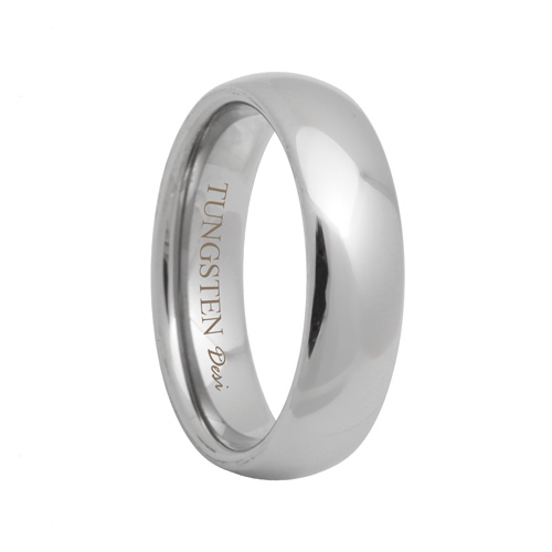 6mm Round Scratch Resistant Tungsten Wedding Ring