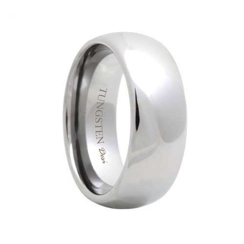 8mm Round Scratch Resistant Tungsten Wedding Ring